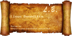Liess Benedikta névjegykártya