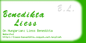 benedikta liess business card